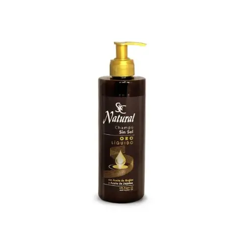 S&C Natural Oro Líquido Champú sin Sal con Aceite de Argán y Jojoba 400 ml